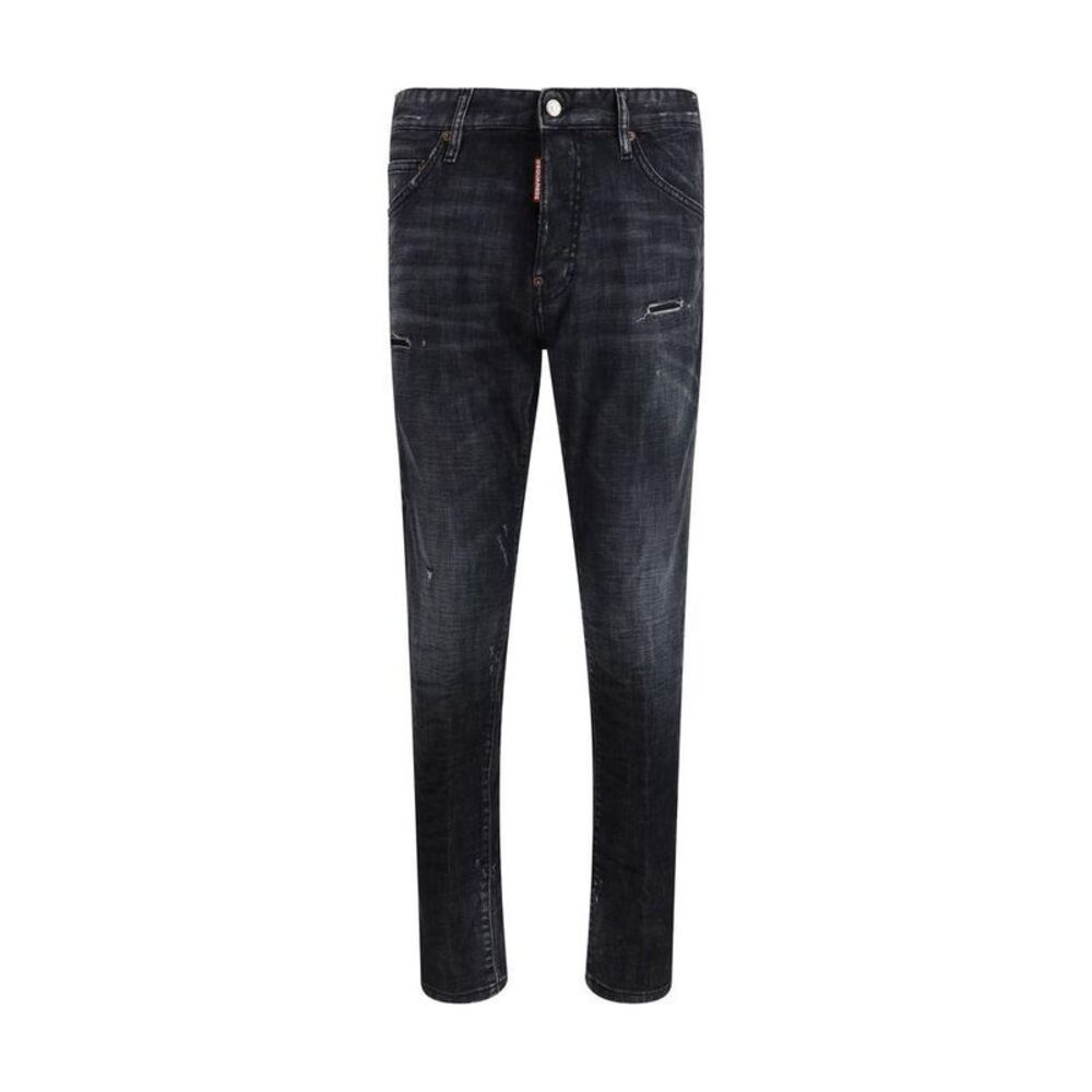Dsquared² Cotton Denim Jeans Men Black Bottoms